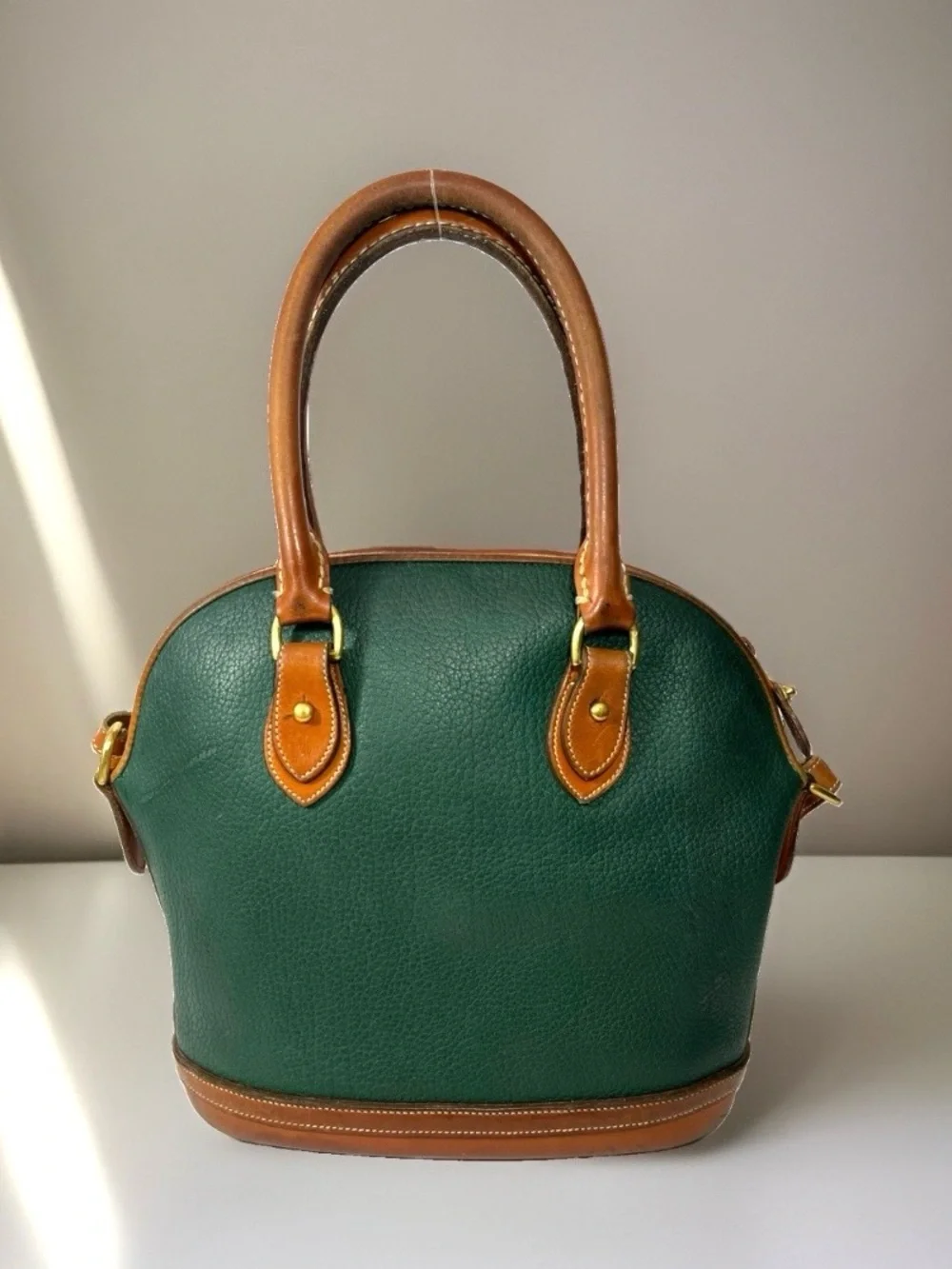 🦆 DOONEY & BOURKE NORFOLK FIR GREEN BRITISH TAN PEBBLE AWL SATCHEL VINTAGE